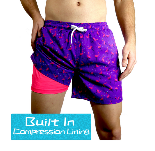 Pink Flamingo Trunks