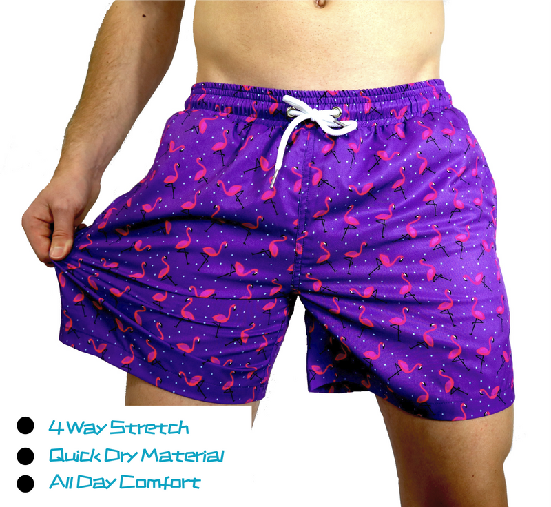Pink Flamingo Trunks