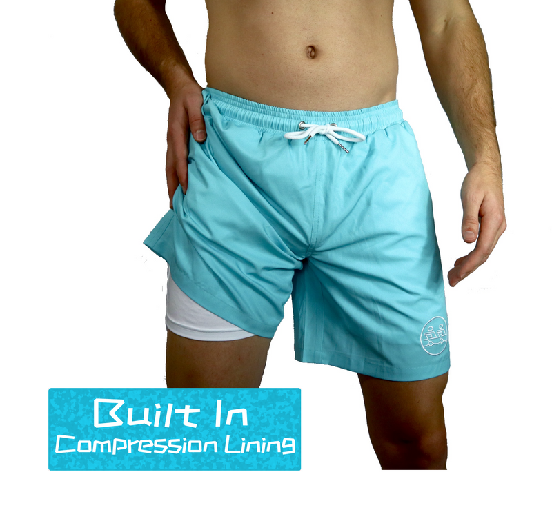 Baby Blue Trunks (Stretchy Bottoms, Compression Lined)